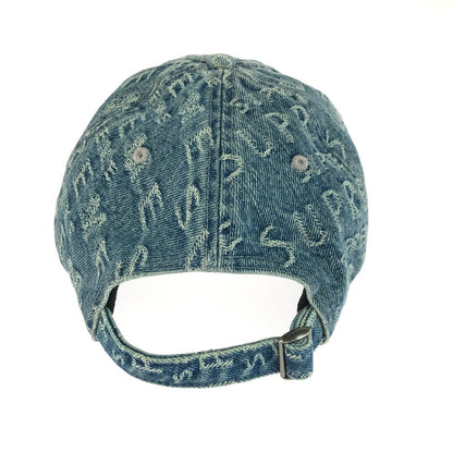 【中古品】【メンズ】 Supreme シュプリーム 21SS WARP JACQUARD LOGOS DENIM 6-PANEL ワープ ジャカード ロゴ デニム 6パネル キャップ 帽子 185-260108-na-08-tag カラー：ブルー 万代Net店