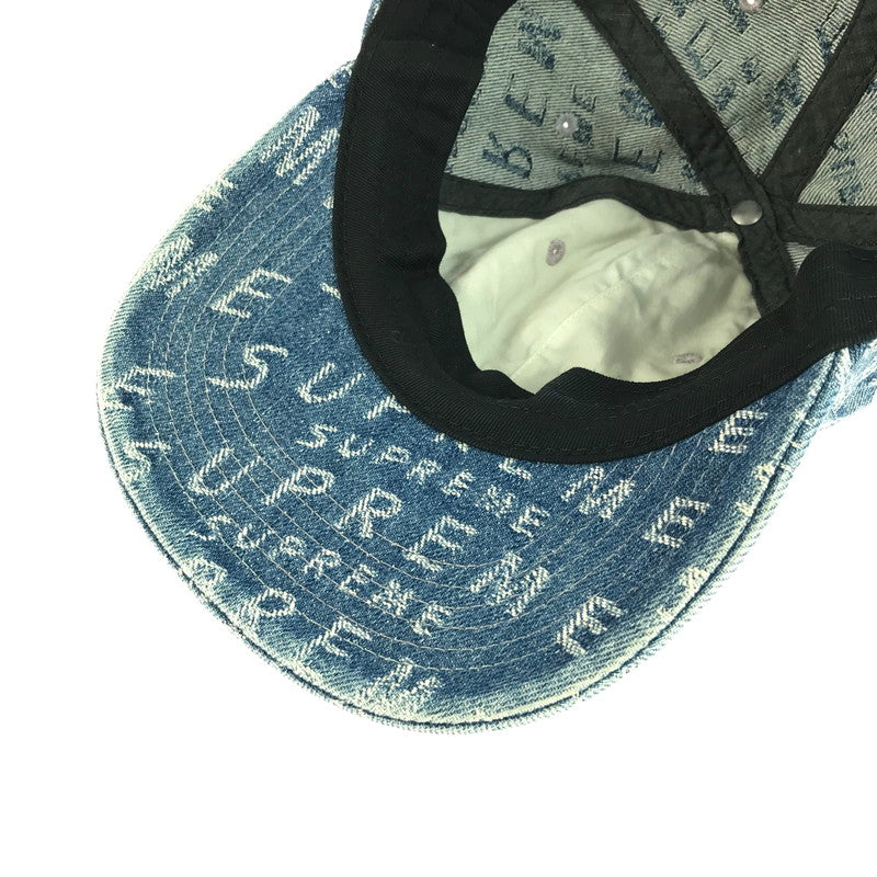 【中古品】【メンズ】 Supreme シュプリーム 21SS WARP JACQUARD LOGOS DENIM 6-PANEL ワープ ジャカード ロゴ デニム 6パネル キャップ 帽子 185-260108-na-08-tag カラー：ブルー 万代Net店