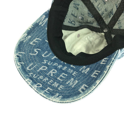 【中古品】【メンズ】 Supreme シュプリーム 21SS WARP JACQUARD LOGOS DENIM 6-PANEL ワープ ジャカード ロゴ デニム 6パネル キャップ 帽子 185-260108-na-08-tag カラー：ブルー 万代Net店