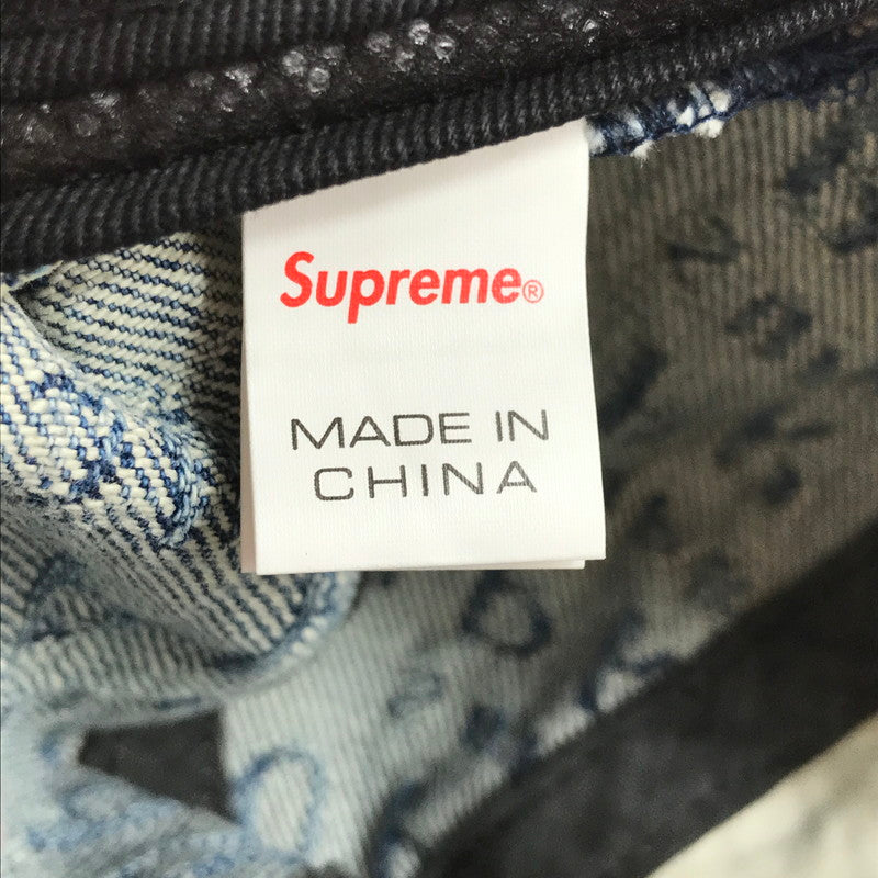 【中古品】【メンズ】 Supreme シュプリーム 21SS WARP JACQUARD LOGOS DENIM 6-PANEL ワープ ジャカード ロゴ デニム 6パネル キャップ 帽子 185-260108-na-08-tag カラー：ブルー 万代Net店
