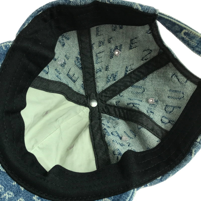 【中古品】【メンズ】 Supreme シュプリーム 21SS WARP JACQUARD LOGOS DENIM 6-PANEL ワープ ジャカード ロゴ デニム 6パネル キャップ 帽子 185-260108-na-08-tag カラー：ブルー 万代Net店