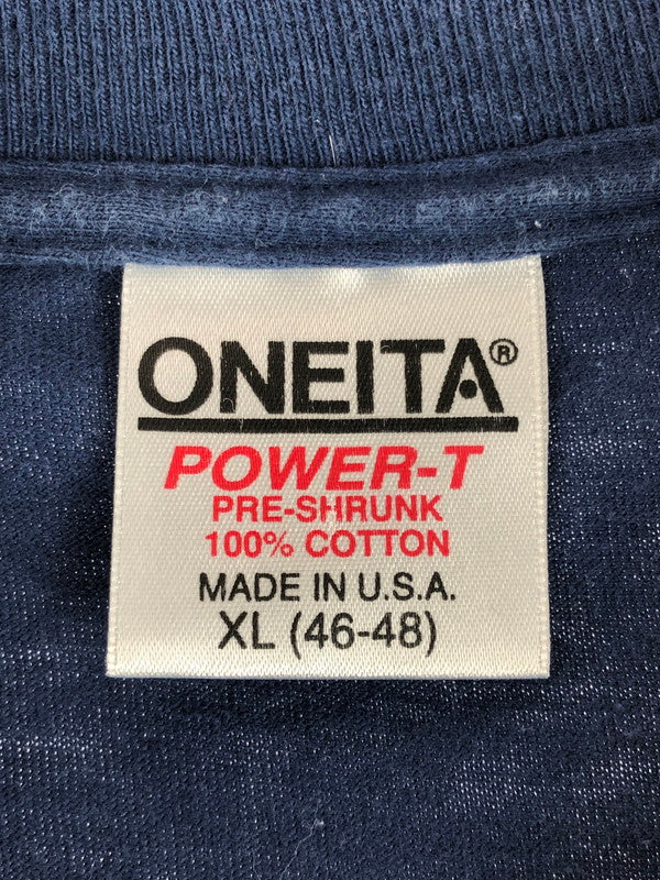 【現状渡し品】【メンズ】 ONEITA オニータ SUNFLOWER ART PRINT TEE ひまわり プリント Tシャツ UAS製 半袖Tシャツ 146-251214-na-01-tag サイズ：XL カラー：ネイビー 万代Net店