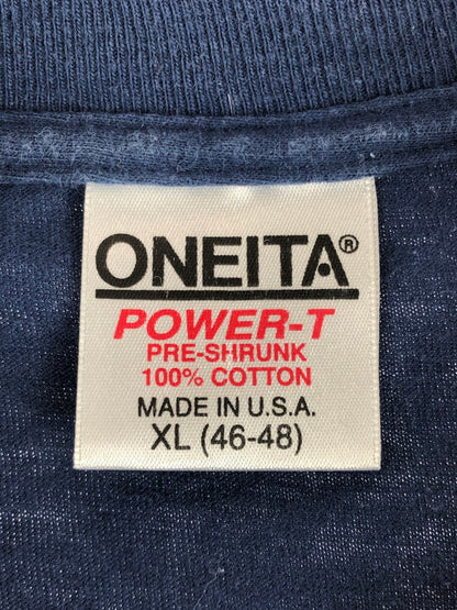 【現状渡し品】【メンズ】 ONEITA オニータ SUNFLOWER ART PRINT TEE ひまわり プリント Tシャツ UAS製 半袖Tシャツ 146-251214-na-01-tag サイズ：XL カラー：ネイビー 万代Net店