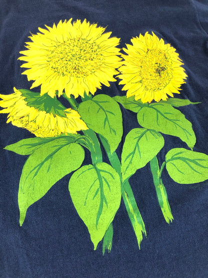 【現状渡し品】【メンズ】 ONEITA オニータ SUNFLOWER ART PRINT TEE ひまわり プリント Tシャツ UAS製 半袖Tシャツ 146-251214-na-01-tag サイズ：XL カラー：ネイビー 万代Net店