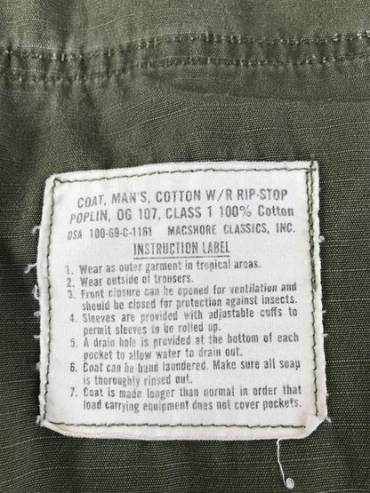 【中古品】【メンズ】 US.ARMY アメリカ軍 69年 JUNGLE FATIGUE JACKET 8405-935-4708 ジャングルファティーグジャケット アウター 146-251215-rt-10-tag サイズ：M-REGULAR カラー：カーキ 万代Net店