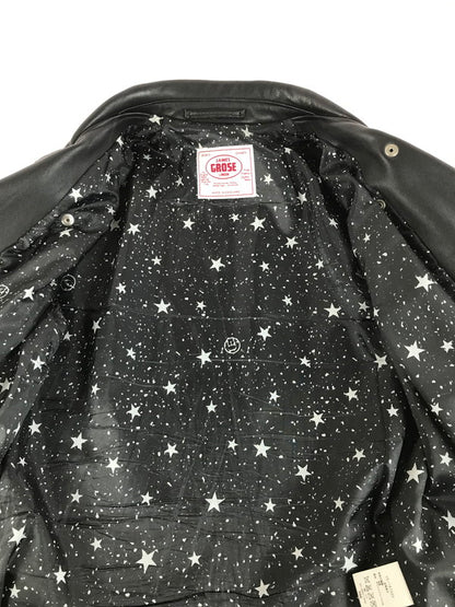 【中古品】【メンズ】 uniform experiment ユニフォームエクスペリメント × JAMES GROSE LAMB LEATHER RIDERS JACKET UE-167000 ラム レザー ライダース ジャケット 142-251215-rt-15-tag サイズ：1 カラー：ブラック 万代Net店