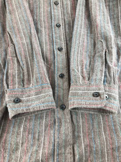 【中古品】【メンズ】 ST JOHN'S BAY セントジョンズベイ HERRINGBONE STRIPE SHIRT へリンボーン ストライプシャツ 長袖シャツ 146-260108-na-29-tag サイズ：表記サイズなし　下記参照 カラー：マルチカラー 万代Net店