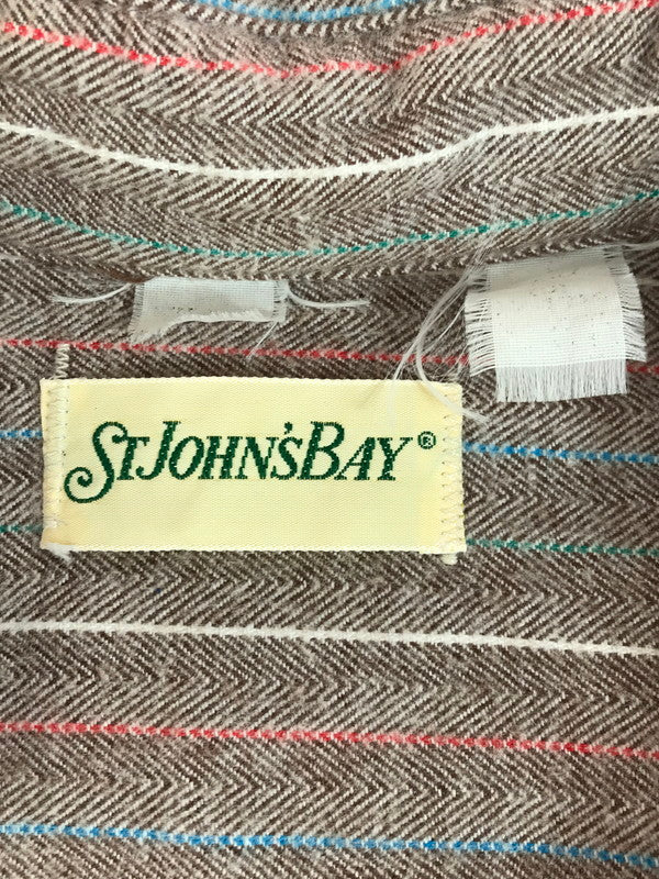 【中古品】【メンズ】 ST JOHN'S BAY セントジョンズベイ HERRINGBONE STRIPE SHIRT へリンボーン ストライプシャツ 長袖シャツ 146-260108-na-29-tag サイズ：表記サイズなし　下記参照 カラー：マルチカラー 万代Net店