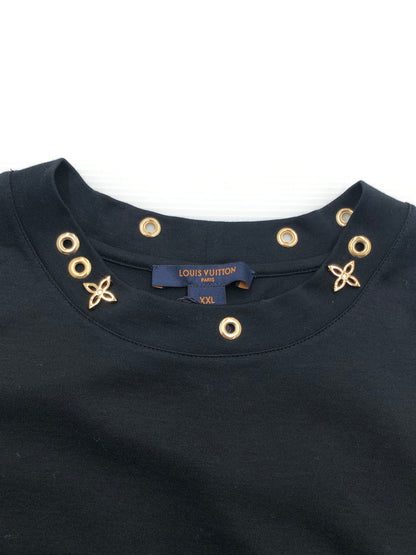 【中古美品】【レディース】 LOUIS VUITTON ルイ・ヴィトン 19AW SIDE STRAP TEE RW191W JG2 FGTS03 サイド ストラップ Tシャツ 半袖Tシャツ 179-251220-na-08-tag サイズ：XXL カラー：ブラック 万代Net店