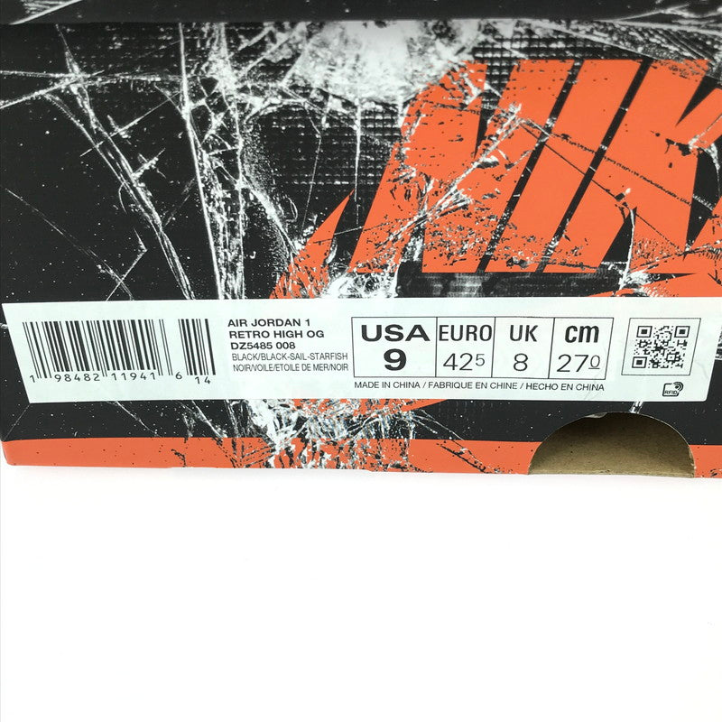 【中古美品】【メンズ】 NIKE ナイキ AIR JORDAN 1 RETRO HIGH OG SHATTERED BACKBOARD 2025 DZ5485-008 エアジョーダン1 レトロ ハイ OG スニーカー 靴 160-251217-rt-11-tag サイズ：27cm US9 カラー：BLACK/BLACK-SAIL STARFISH 万代Net店