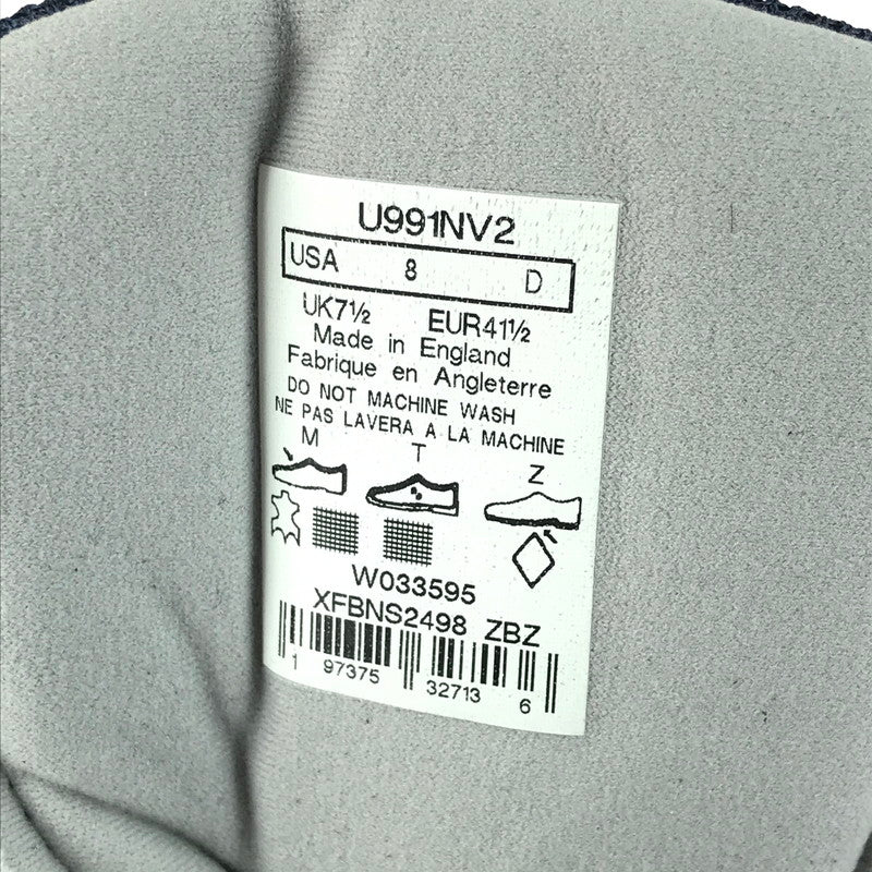 【中古美品】【メンズ】 NEW BALANCE ニューバランス NAVY U991NV2 991V2 ネイビー スニーカー 靴 162-251217-rt-19-tag サイズ：26cm US8D カラー：ネイビー 万代Net店