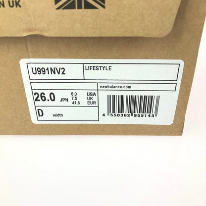 【中古美品】【メンズ】 NEW BALANCE ニューバランス NAVY U991NV2 991V2 ネイビー スニーカー 靴 162-251217-rt-19-tag サイズ：26cm US8D カラー：ネイビー 万代Net店