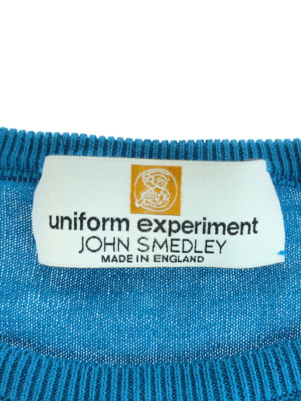 【中古品】【メンズ】 × JOHN SMEDLEY ジョンスメドレー CREWNECK KNIT UE-140142 クルーネック ニット 142-260108-na-14-tag サイズ：3 カラー：ブルー 万代Net店