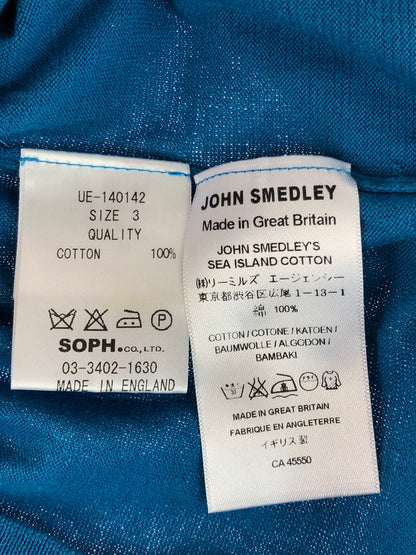 【中古品】【メンズ】 × JOHN SMEDLEY ジョンスメドレー CREWNECK KNIT UE-140142 クルーネック ニット 142-260108-na-14-tag サイズ：3 カラー：ブルー 万代Net店