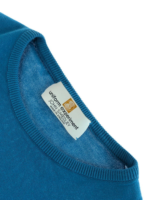 【中古品】【メンズ】 × JOHN SMEDLEY ジョンスメドレー CREWNECK KNIT UE-140142 クルーネック ニット 142-260108-na-14-tag サイズ：3 カラー：ブルー 万代Net店