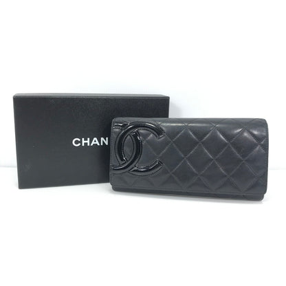 【中古品】【レディース】 CHANEL シャネル カンボンライン A50077 二つ折り ロングウォレット 長財布 181-260108-yy-01-tag カラー：ブラック/ピンク 万代Net店