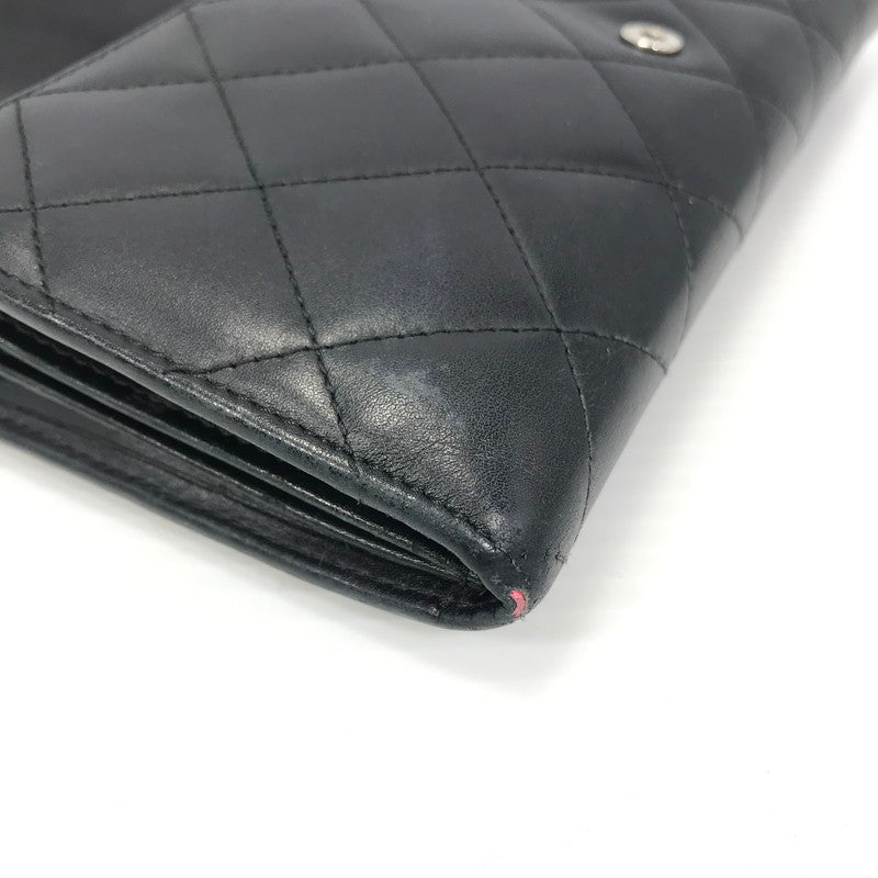 【中古品】【レディース】 CHANEL シャネル カンボンライン A50077 二つ折り ロングウォレット 長財布 181-260108-yy-01-tag カラー：ブラック/ピンク 万代Net店