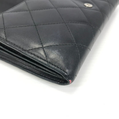 【中古品】【レディース】 CHANEL シャネル カンボンライン A50077 二つ折り ロングウォレット 長財布 181-260108-yy-01-tag カラー：ブラック/ピンク 万代Net店