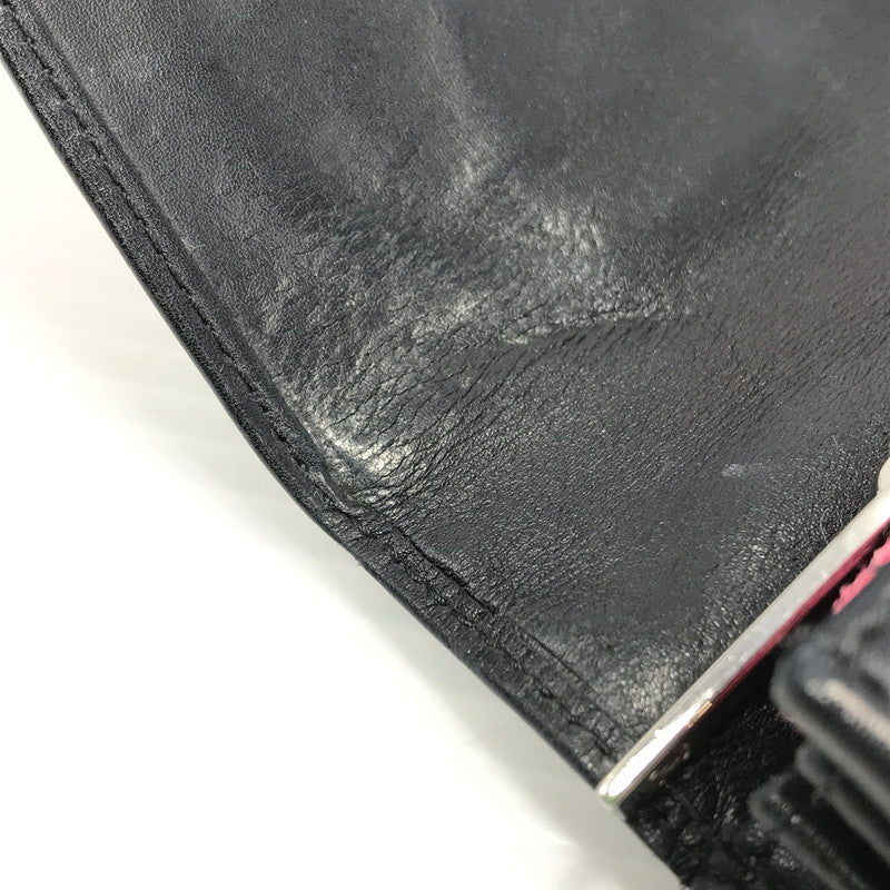 【中古品】【レディース】 CHANEL シャネル カンボンライン A50077 二つ折り ロングウォレット 長財布 181-260108-yy-01-tag カラー：ブラック/ピンク 万代Net店