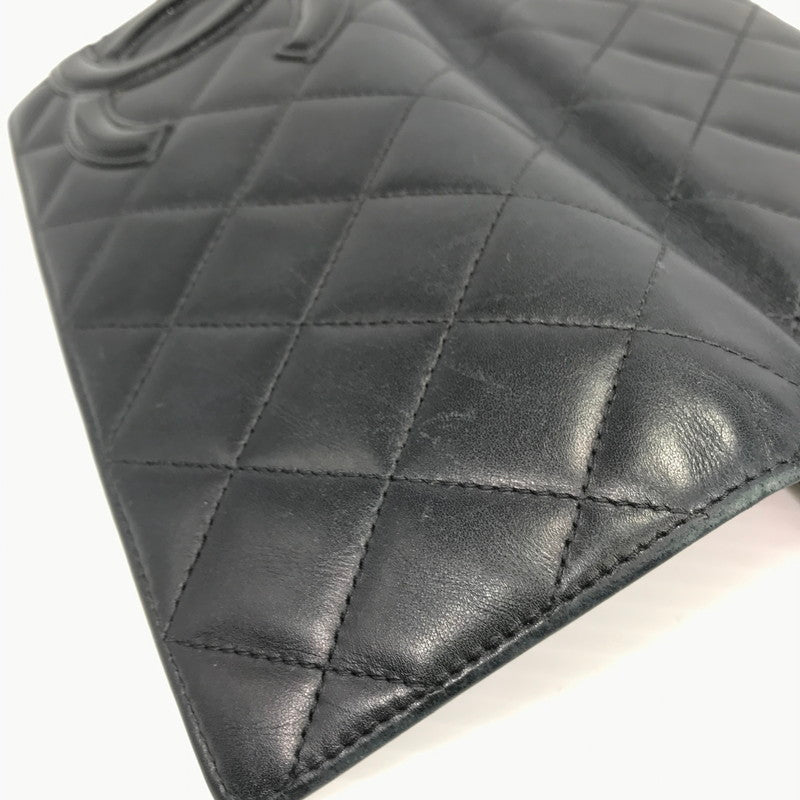 【中古品】【レディース】 CHANEL シャネル カンボンライン A50077 二つ折り ロングウォレット 長財布 181-260108-yy-01-tag カラー：ブラック/ピンク 万代Net店