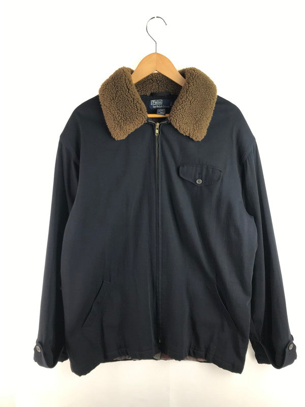 【中古品】【メンズ】 90’s WOOL GABARDINE BOA JACKET ウール ギャバジン ボア ジャケット アウター 146-251221-rt-19-tag サイズ：L カラー：ネイビー 万代Net店