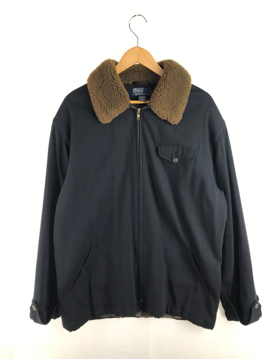 【中古品】【メンズ】 90’s WOOL GABARDINE BOA JACKET ウール ギャバジン ボア ジャケット アウター 146-251221-rt-19-tag サイズ：L カラー：ネイビー 万代Net店