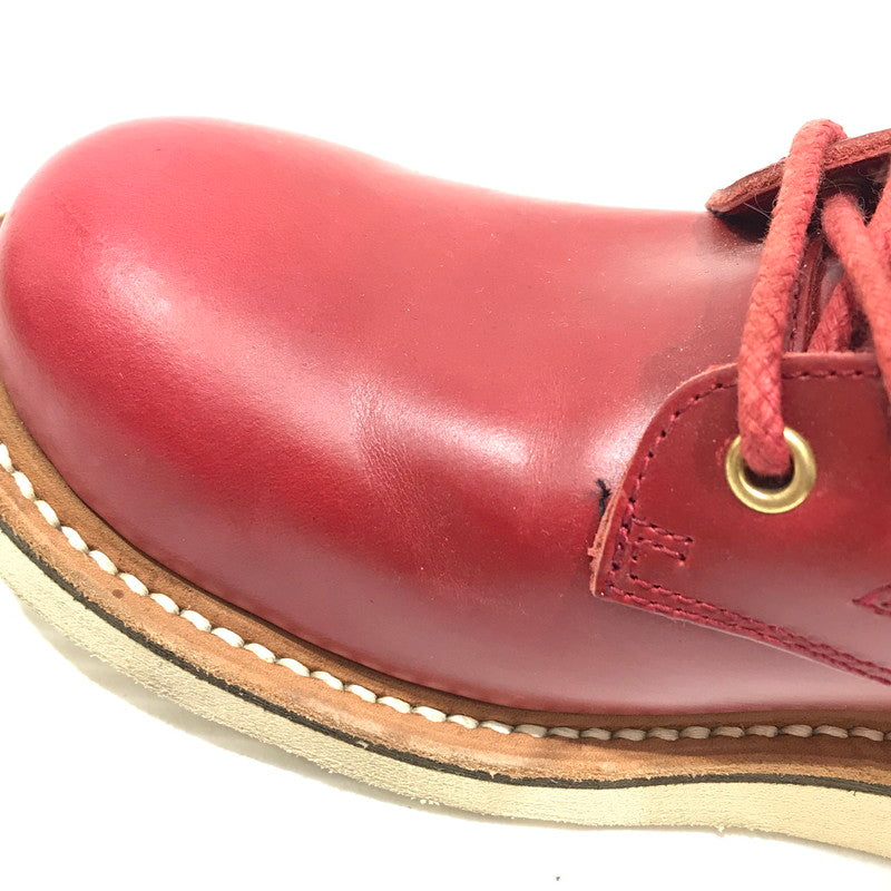 【中古品】【レディース】 SLOW WEAR LION スローウエアライオン OILD LEATHER PLAIN MID BOOTS OB-8593G オイルド レザー プレーン ブーツ 靴 126-251230-na-17-tag サイズ：5E カラー：レッド 万代Net店