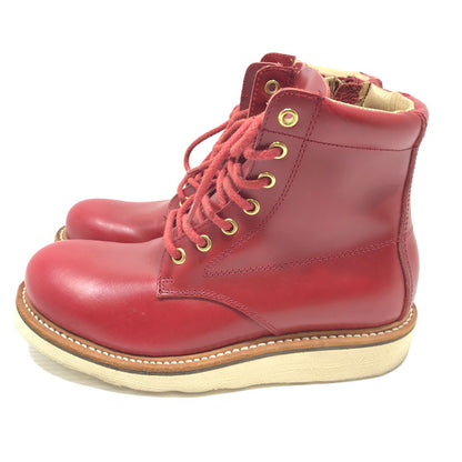 【中古品】【レディース】 SLOW WEAR LION スローウエアライオン OILD LEATHER PLAIN MID BOOTS OB-8593G オイルド レザー プレーン ブーツ 靴 126-251230-na-17-tag サイズ：5E カラー：レッド 万代Net店