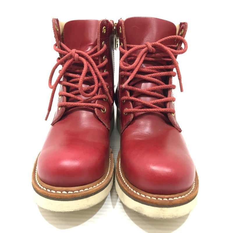 【中古品】【レディース】 SLOW WEAR LION スローウエアライオン OILD LEATHER PLAIN MID BOOTS OB-8593G オイルド レザー プレーン ブーツ 靴 126-251230-na-17-tag サイズ：5E カラー：レッド 万代Net店