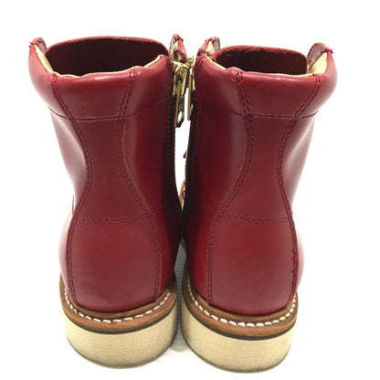 【中古品】【レディース】 SLOW WEAR LION スローウエアライオン OILD LEATHER PLAIN MID BOOTS OB-8593G オイルド レザー プレーン ブーツ 靴 126-251230-na-17-tag サイズ：5E カラー：レッド 万代Net店