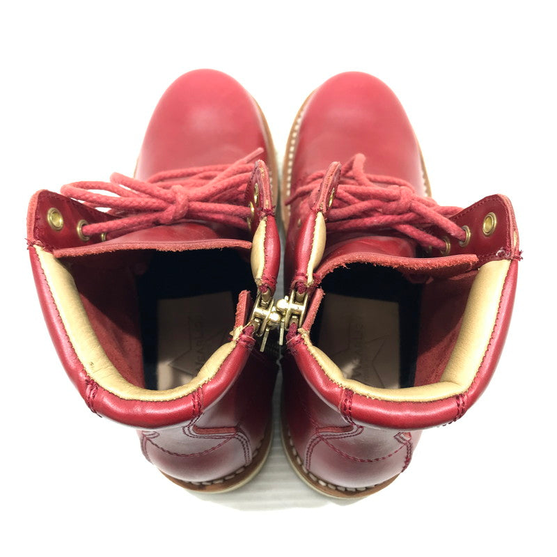 【中古品】【レディース】 SLOW WEAR LION スローウエアライオン OILD LEATHER PLAIN MID BOOTS OB-8593G オイルド レザー プレーン ブーツ 靴 126-251230-na-17-tag サイズ：5E カラー：レッド 万代Net店