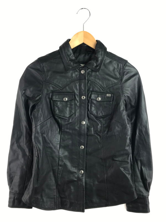 【中古品】【メンズ】 WESTERN LEATHER SHIRT 97189-18VM ウエスタン レザー シャツ トップス 145-251223-rt-07-tag サイズ：XS カラー：ブラック 万代Net店
