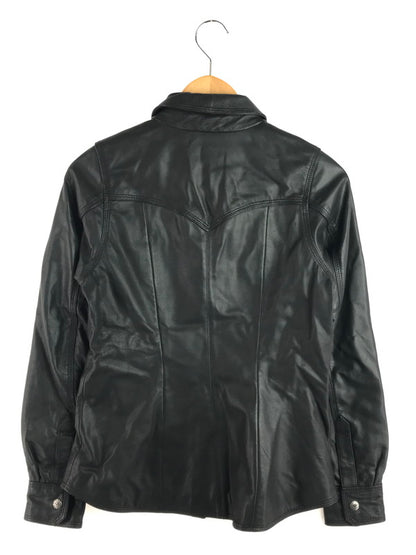 【中古品】【メンズ】 WESTERN LEATHER SHIRT 97189-18VM ウエスタン レザー シャツ トップス 145-251223-rt-07-tag サイズ：XS カラー：ブラック 万代Net店