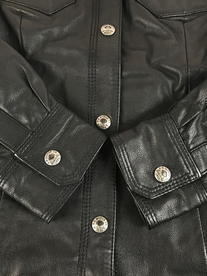【中古品】【メンズ】 WESTERN LEATHER SHIRT 97189-18VM ウエスタン レザー シャツ トップス 145-251223-rt-07-tag サイズ：XS カラー：ブラック 万代Net店