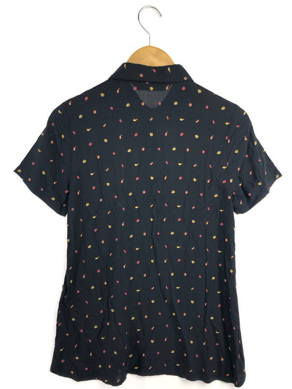 【中古美品】【レディース】 HARLEY DAVIDSON ハーレー ダビッドソン ALLOVER PRINT TIE-FRONT SHIRT 96348-20VW 半袖シャツ 145-260516-na-06-tagh サイズ：XS カラー：ブラック 万代Net店