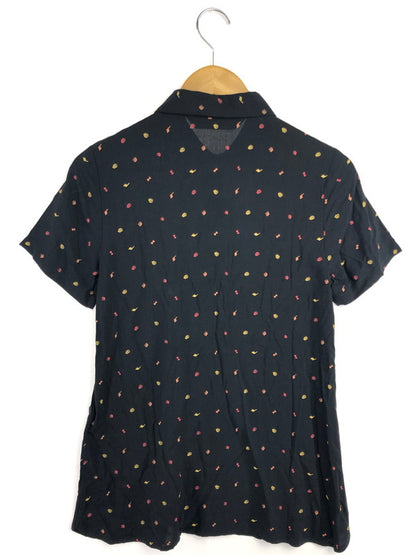 【中古美品】【レディース】 HARLEY DAVIDSON ハーレー ダビッドソン ALLOVER PRINT TIE-FRONT SHIRT 96348-20VW 半袖シャツ 145-260516-na-06-tagh サイズ：XS カラー：ブラック 万代Net店