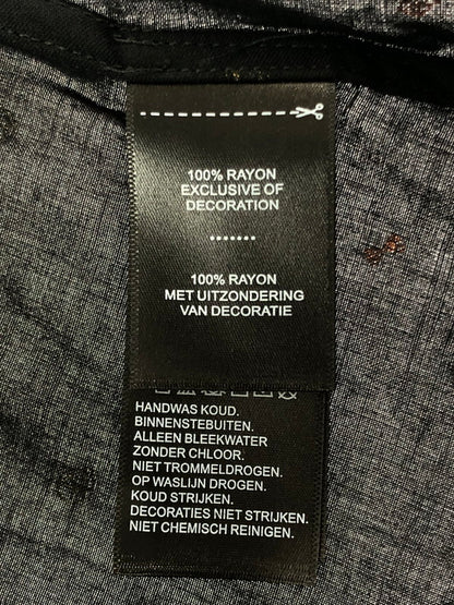 【中古美品】【レディース】 HARLEY DAVIDSON ハーレー ダビッドソン ALLOVER PRINT TIE-FRONT SHIRT 96348-20VW 半袖シャツ 145-260516-na-06-tagh サイズ：XS カラー：ブラック 万代Net店