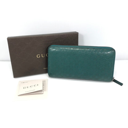 【中古品】【レディース】 GUCCI グッチ マイクロシマ 307987 525040 ラウンドファスナー ロングウォレット 長財布 181-260108-yy-02-tag カラー：グリーン 万代Net店