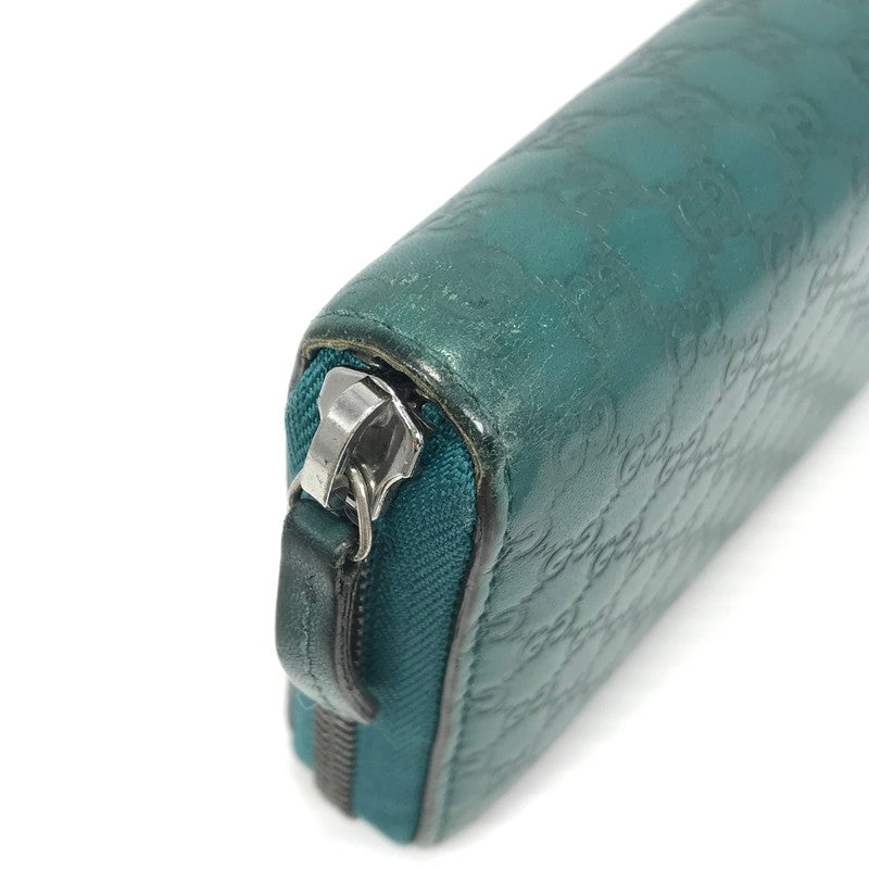 【中古品】【レディース】 GUCCI グッチ マイクロシマ 307987 525040 ラウンドファスナー ロングウォレット 長財布 181-260108-yy-02-tag カラー：グリーン 万代Net店