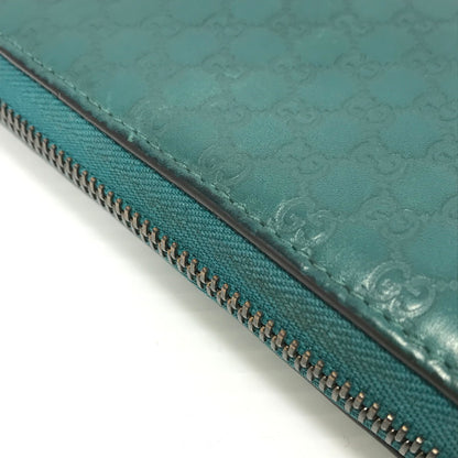 【中古品】【レディース】 GUCCI グッチ マイクロシマ 307987 525040 ラウンドファスナー ロングウォレット 長財布 181-260108-yy-02-tag カラー：グリーン 万代Net店