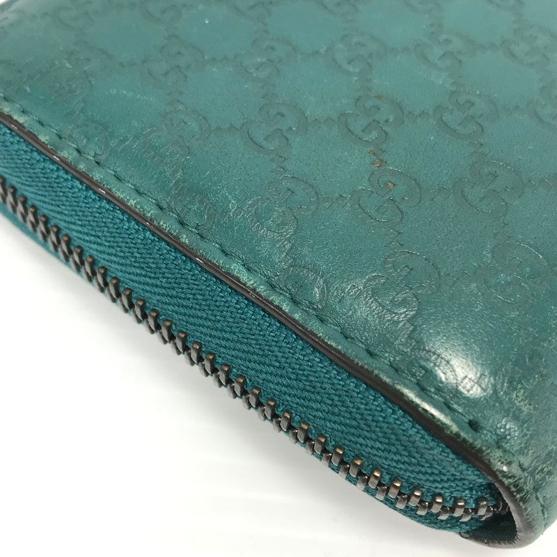 【中古品】【レディース】 GUCCI グッチ マイクロシマ 307987 525040 ラウンドファスナー ロングウォレット 長財布 181-260108-yy-02-tag カラー：グリーン 万代Net店
