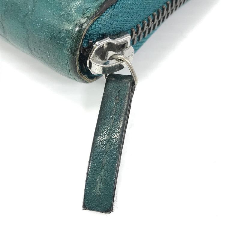 【中古品】【レディース】 GUCCI グッチ マイクロシマ 307987 525040 ラウンドファスナー ロングウォレット 長財布 181-260108-yy-02-tag カラー：グリーン 万代Net店