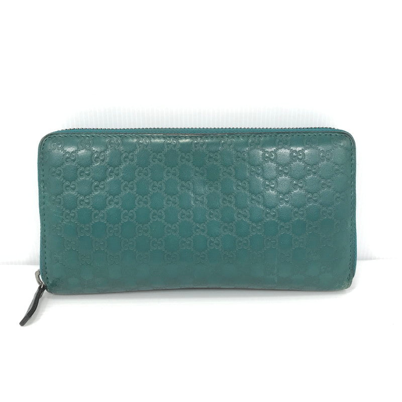 【中古品】【レディース】 GUCCI グッチ マイクロシマ 307987 525040 ラウンドファスナー ロングウォレット 長財布 181-260108-yy-02-tag カラー：グリーン 万代Net店