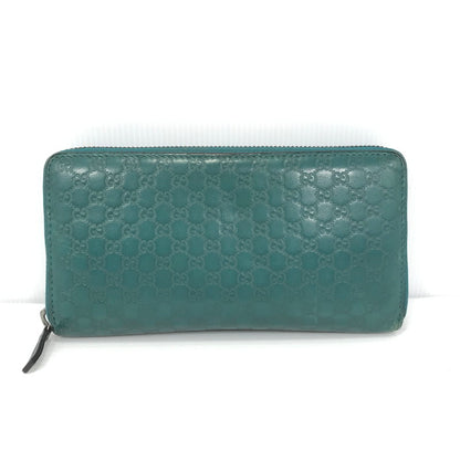 【中古品】【レディース】 GUCCI グッチ マイクロシマ 307987 525040 ラウンドファスナー ロングウォレット 長財布 181-260108-yy-02-tag カラー：グリーン 万代Net店