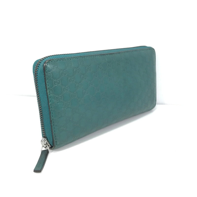 【中古品】【レディース】 GUCCI グッチ マイクロシマ 307987 525040 ラウンドファスナー ロングウォレット 長財布 181-260108-yy-02-tag カラー：グリーン 万代Net店