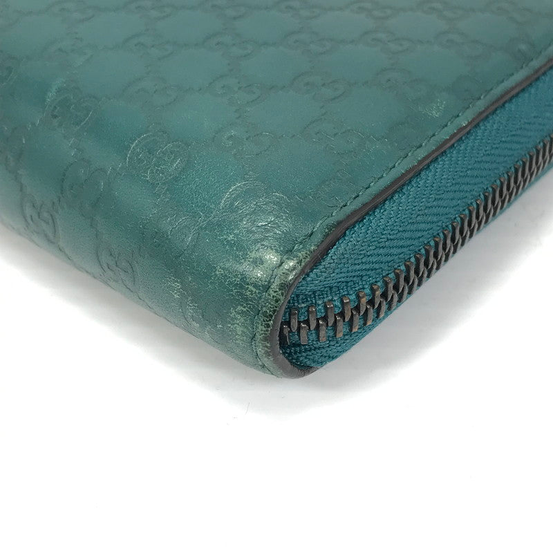 【中古品】【レディース】 GUCCI グッチ マイクロシマ 307987 525040 ラウンドファスナー ロングウォレット 長財布 181-260108-yy-02-tag カラー：グリーン 万代Net店