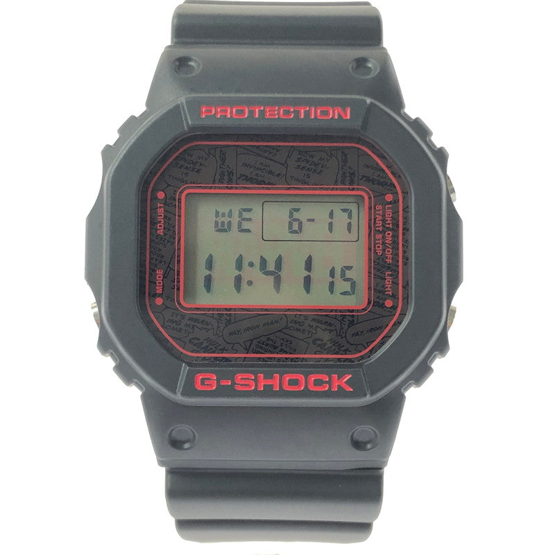 【中古品】【メンズ】 G-SHOCK ジーショック × MARVEL マーベル コラボ DW-5600VT デジタル クォーツ 腕時計 196-260617-rt-08-tagh カラー：ブラック 万代Net店