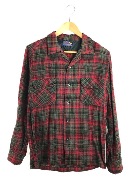【現状渡し品】【メンズ】 60'S BOARD SHIRT 60年代 ボードシャツ チェックシャツ 長袖シャツ 146-251224-na-05-tag サイズ：L カラー：レッド系 万代Net店