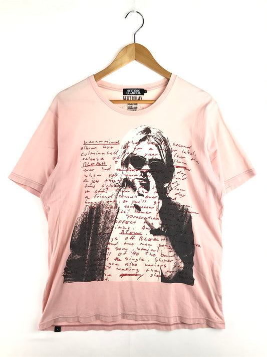 【現状渡し品】【メンズ】 HYSTERIC GLAMOUR ヒステリックグラマー KURT COBAIN T-SHIRT 0211CT10 カートコバーン Tシャツ 半袖Tシャツ 140-251224-na-01-tag サイズ：L カラー：ピンク 万代Net店