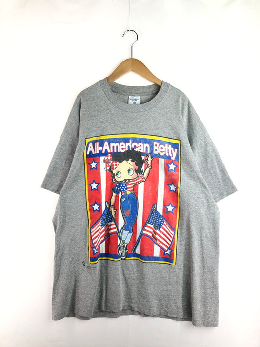 【中古品】【メンズ】 COLLEGE WARE USA 90'S AMERICAN BETTY BOOP TEE 90年代 アメリカン ベティーブープ Tシャツ 半袖Tシャツ 146-251227-na-12-tag サイズ：2XL カラー：グレー 万代Net店